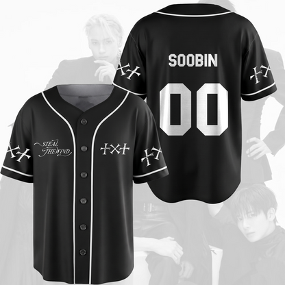 TXT Steal The Wind Baseball World Tour Baseball Jersey Tomorrow X Together Fan Gifts