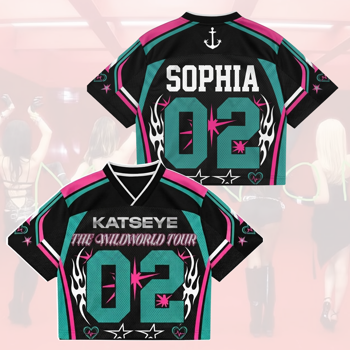 Sporty Katseye The Wildworld Tour Mixed Mesh Jersey Fan Eyekons Gift