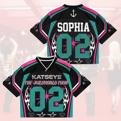 Sporty Katseye The Wildworld Tour Mixed Mesh Jersey Fan Eyekons Gift