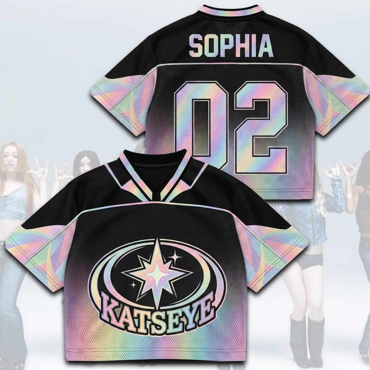 Prismatic Katseye The Wildworld Tour Mixed Mesh Jersey Gift For Fans