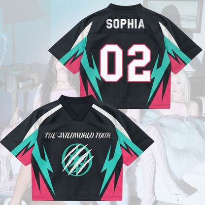 Explosive The Wildworld Tour Katseye Thunder Sport Mixed Mesh Jersey Fan Merch
