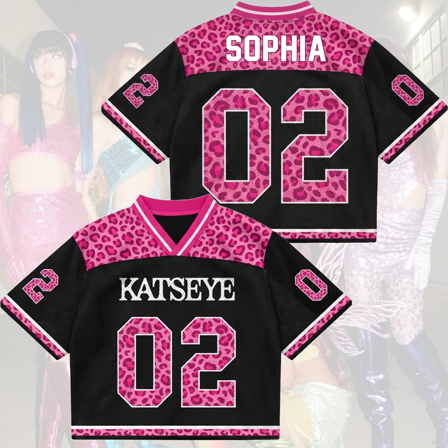 Pinky Leopard KATSEYE Mesh Jersey The Wildworld Tour Gift for Fan