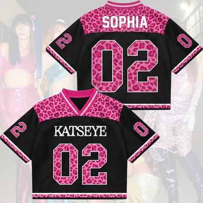 Pinky Leopard KATSEYE Mesh Jersey The Wildworld Tour Gift for Fan