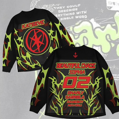 WAVESTEEᵀᴹ Beautiful Chaos x Gnarly Katseye Mesh Splicing Long Sleeved