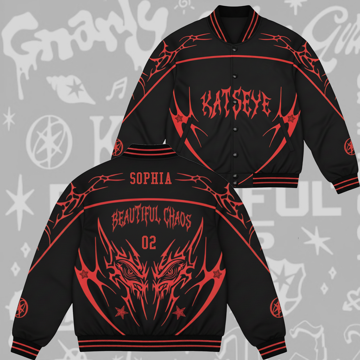 WAVESTEEᵀᴹ Katseye Beautiful Chaos Tour Baseball Jacket Unisex Streetwear