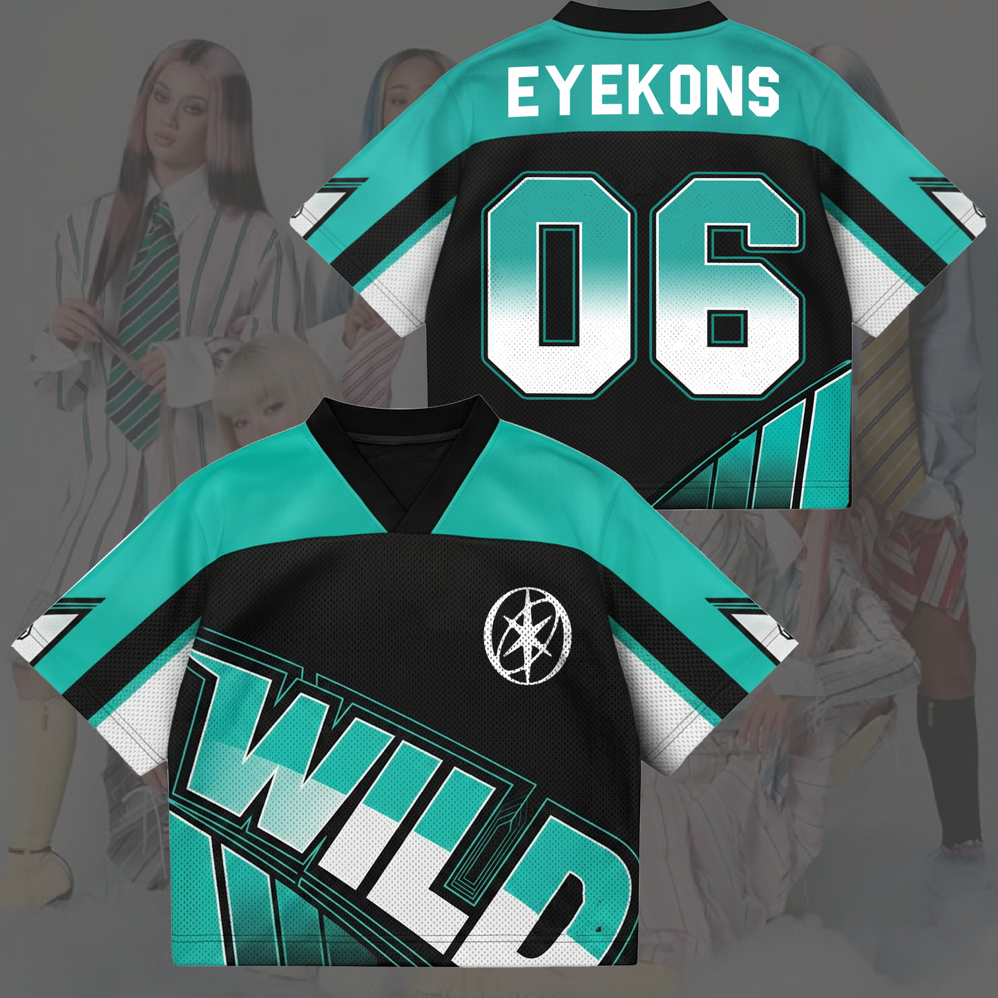 Sporty Chic Wild Katseye The WildWorld Tour Mesh Jersey Eyekons Edition