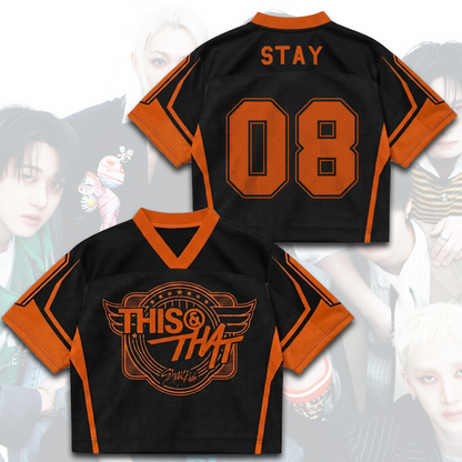 Dynamic Winged Stray Kids This That Mixed Mesh Jersey Top Fan Gift