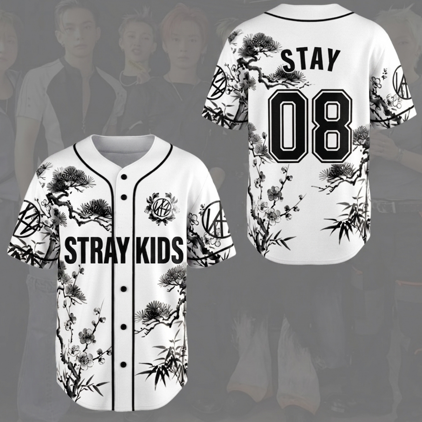 Magnificent Stray Kids STAY White Baseball Jersey Run It Tour Gift for Fan