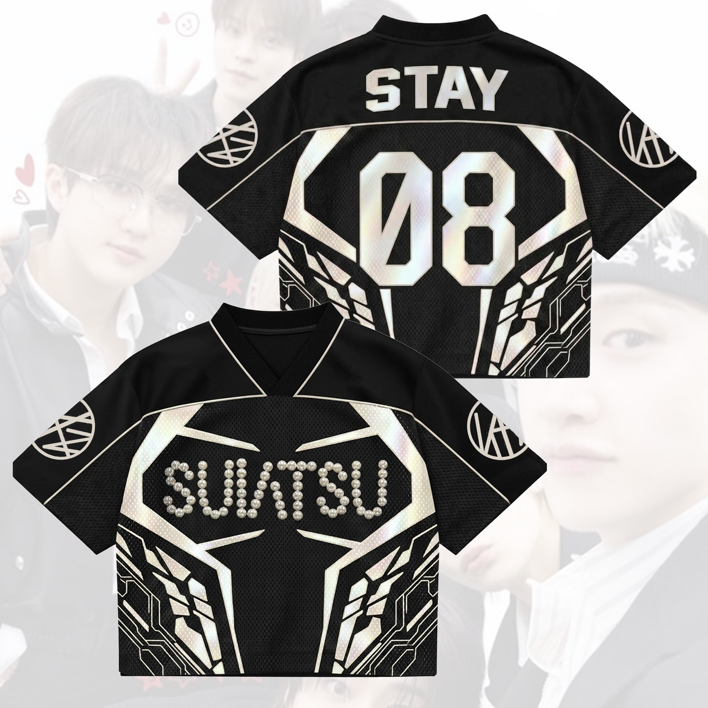 SUIATSU Stray Kids  Mixed Mesh Jersey Run It Tour Gift For Fans
