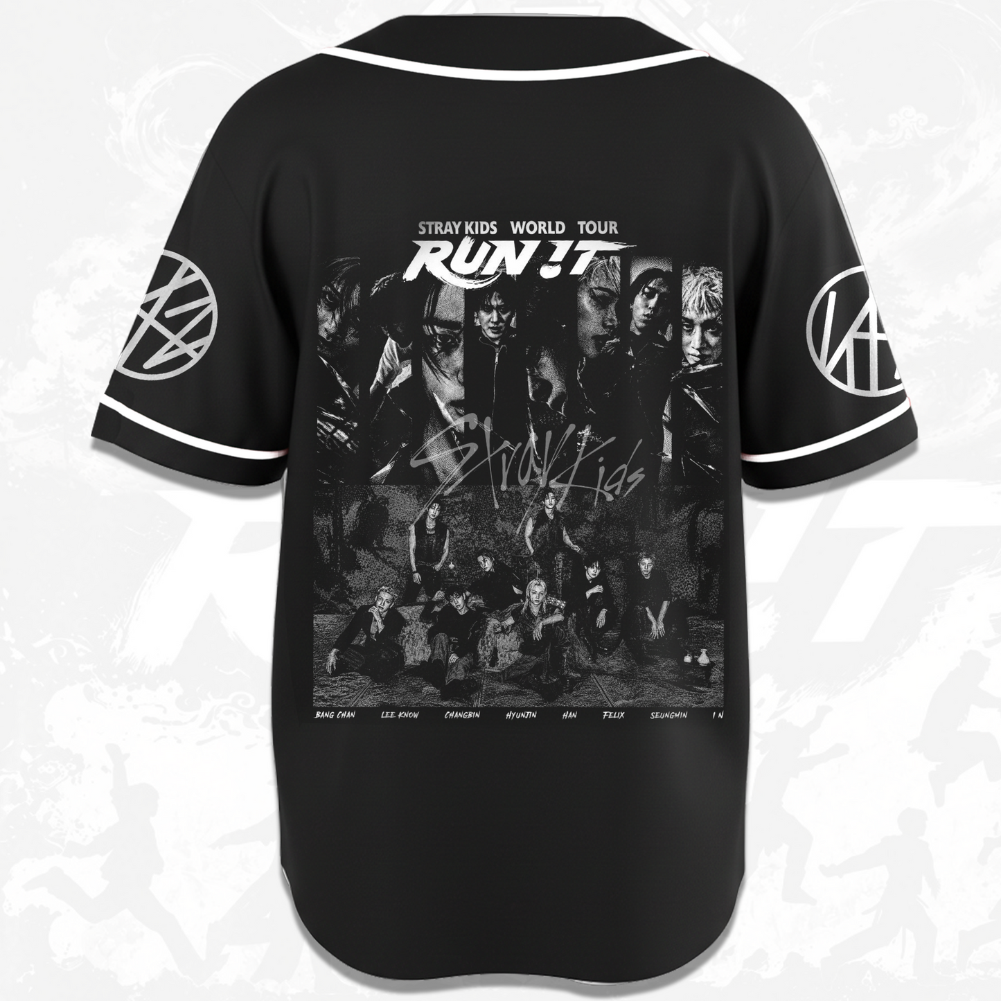 Vintage Stray kids Run It World Tour Baseball Jersey Fan Edition