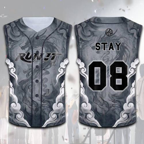 Edgy Stray Kids Run It World Tour Dragon Sleeveless Mesh Baseball Jersey Fan Edition