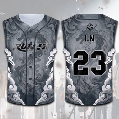Edgy Stray Kids Run It World Tour Dragon Sleeveless Mesh Baseball Jersey Fan Edition