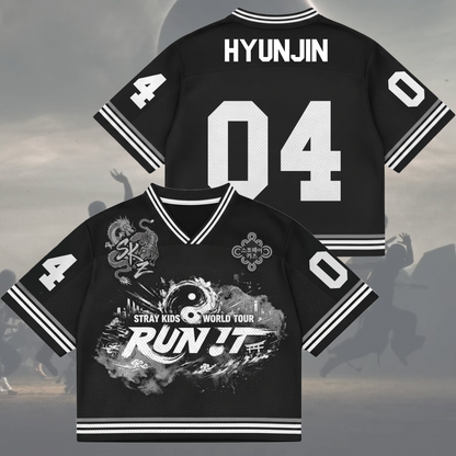 Traditional Run It World Tour Stray Kids Mixed Mesh Jersey Fan Edition