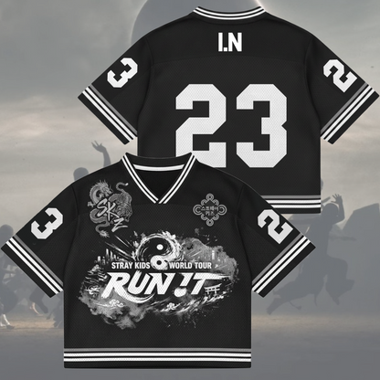 Traditional Run It World Tour Stray Kids Mixed Mesh Jersey Fan Edition