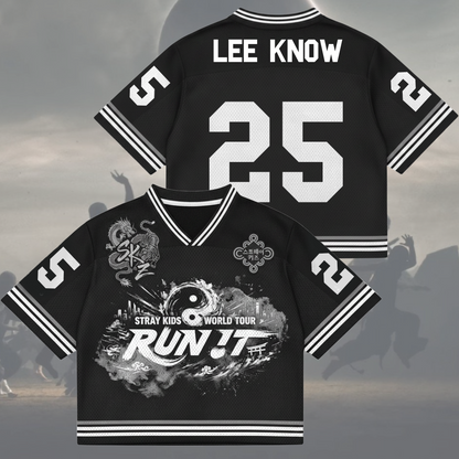 Traditional Run It World Tour Stray Kids Mixed Mesh Jersey Fan Edition