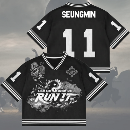 Traditional Run It World Tour Stray Kids Mixed Mesh Jersey Fan Edition