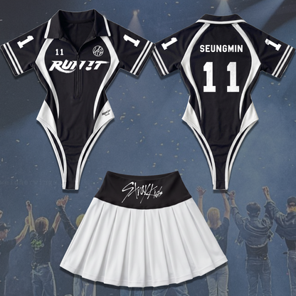 Run It Stray Kids World Tour Full Jersey Bodysuit Set Gift For Fans