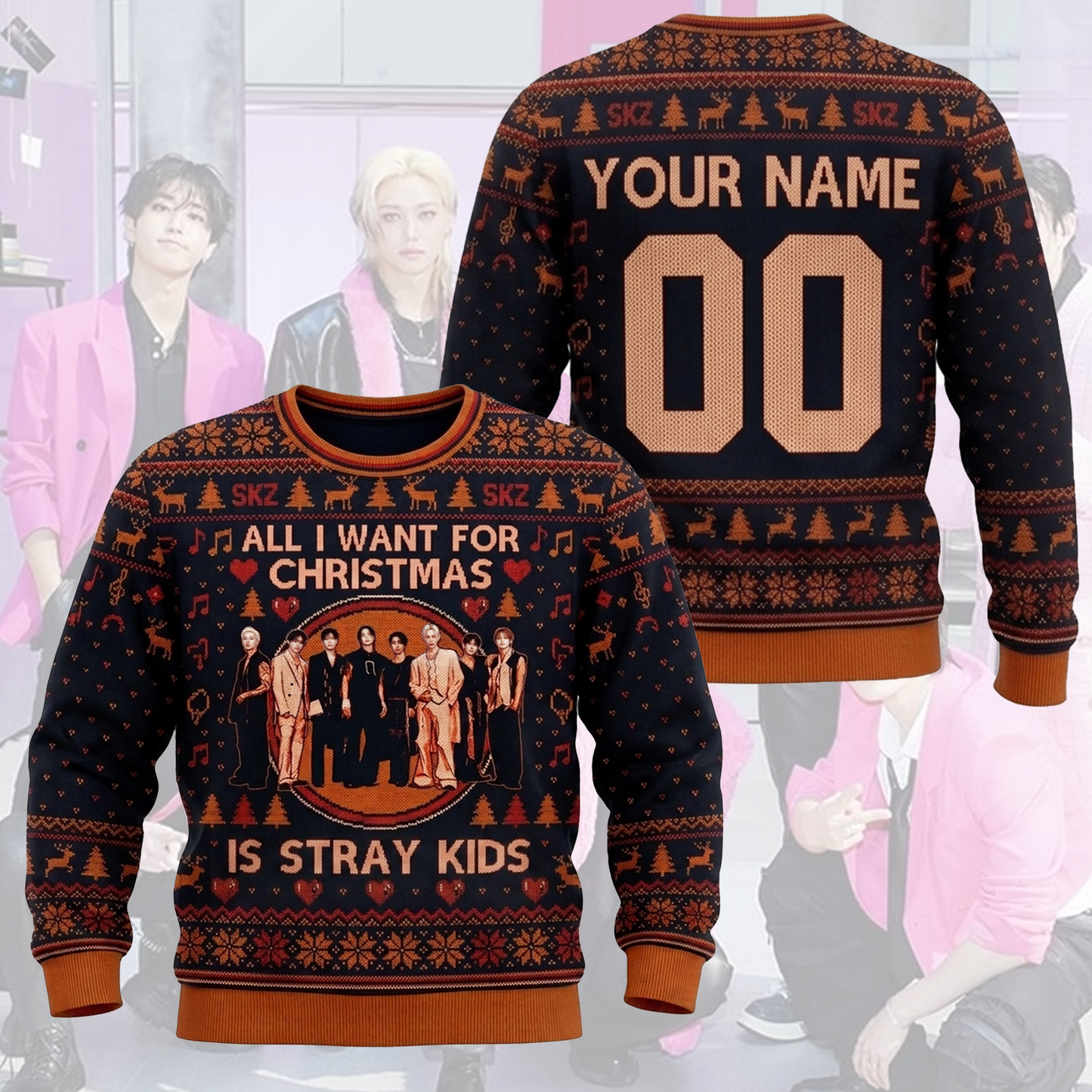 Stray Kids Run It World Tour All I Want For Christmas Is Ugly Sweater Gift For Fans