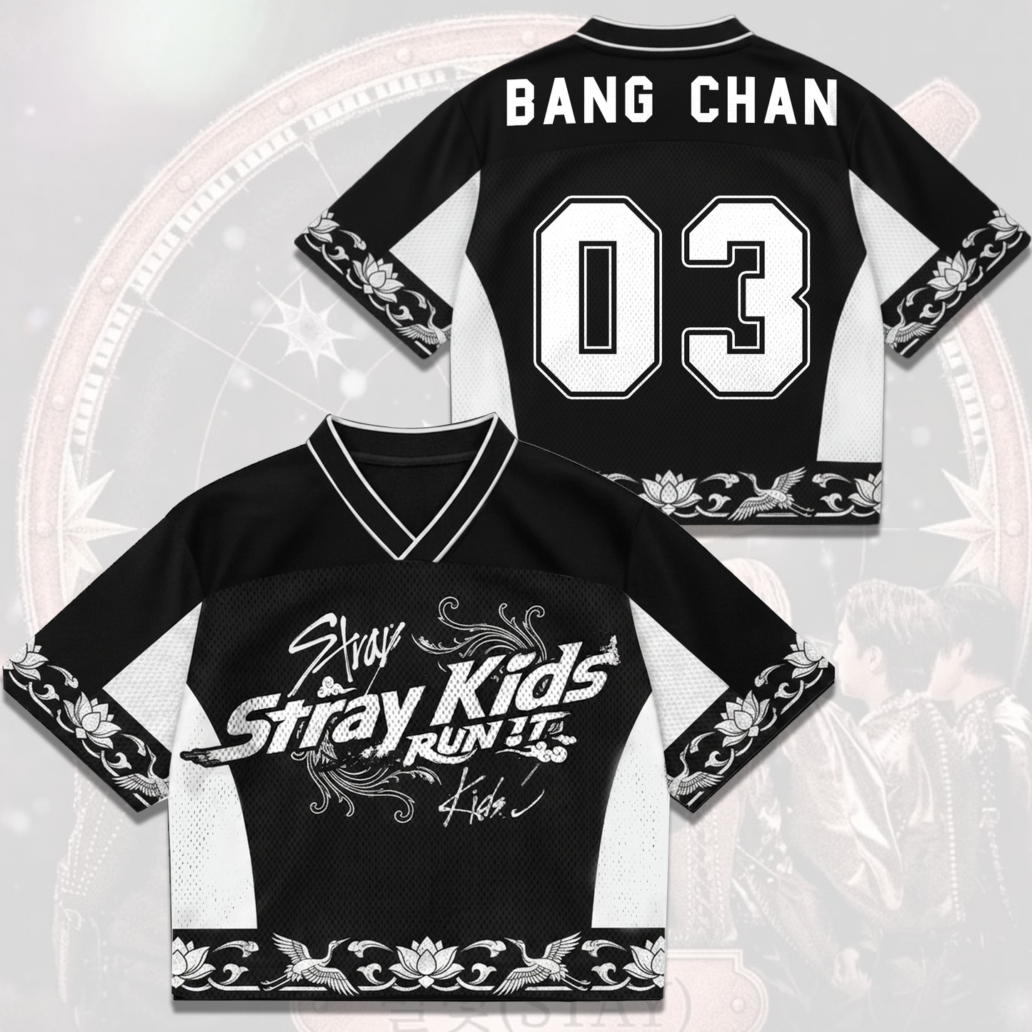 Elegant Oriental Stray Kids Run It World Tour Mixed Mesh Jersey Gift For Fans