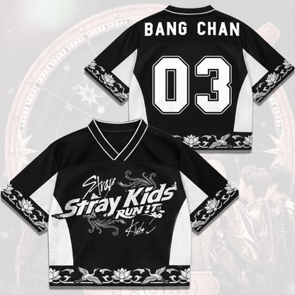 Elegant Oriental Stray Kids Run It World Tour Mixed Mesh Jersey Gift For Fans