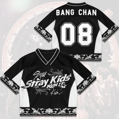 Elegant Oriental Stray Kids Run It World Tour Mixed Mesh Jersey Gift For Fans