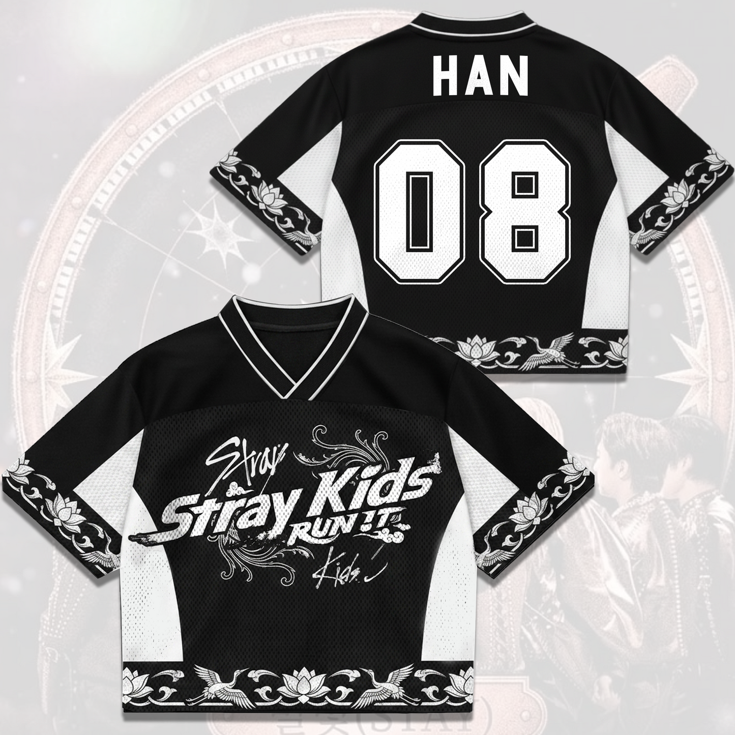 Elegant Oriental Stray Kids Run It World Tour Mixed Mesh Jersey Gift For Fans