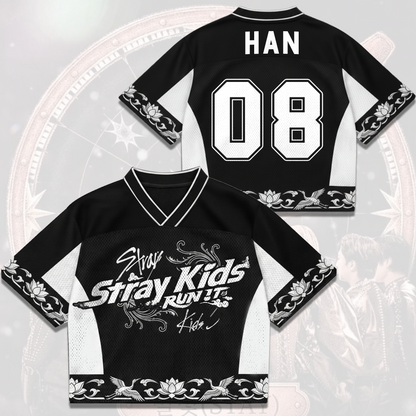 Elegant Oriental Stray Kids Run It World Tour Mixed Mesh Jersey Gift For Fans