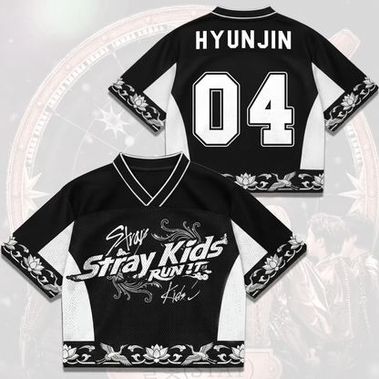 Elegant Oriental Stray Kids Run It World Tour Mixed Mesh Jersey Gift For Fans