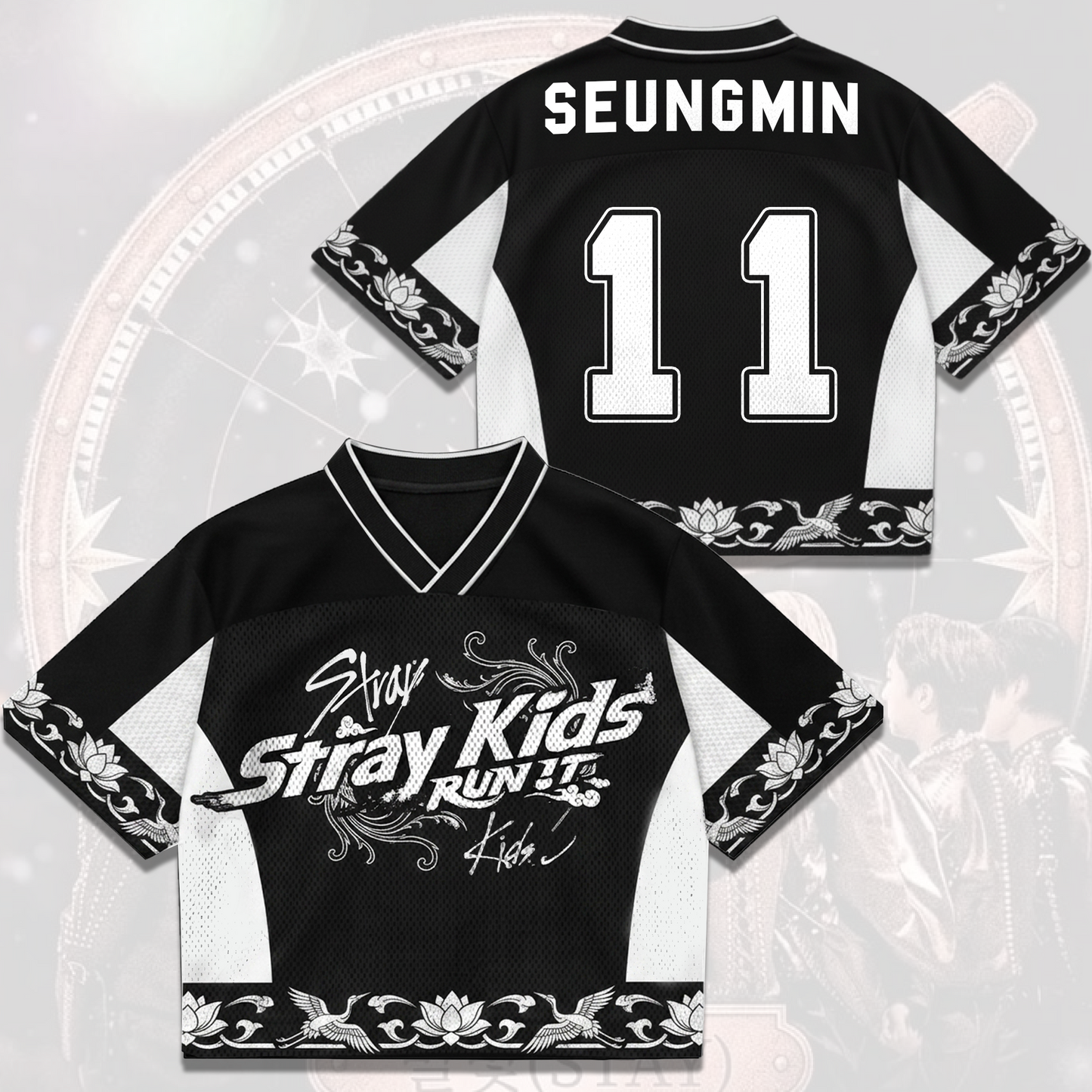 Elegant Oriental Stray Kids Run It World Tour Mixed Mesh Jersey Gift For Fans