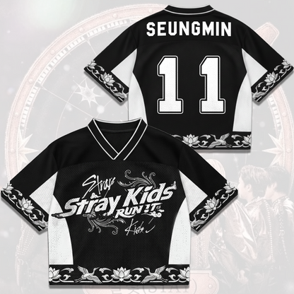 Elegant Oriental Stray Kids Run It World Tour Mixed Mesh Jersey Gift For Fans