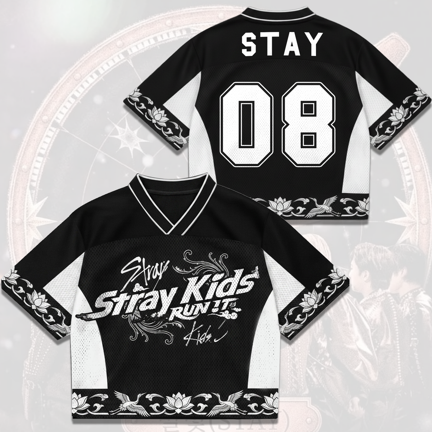 Elegant Oriental Stray Kids Run It World Tour Mixed Mesh Jersey Gift For Fans