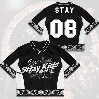 Elegant Oriental Stray Kids Run It World Tour Mixed Mesh Jersey Gift For Fans