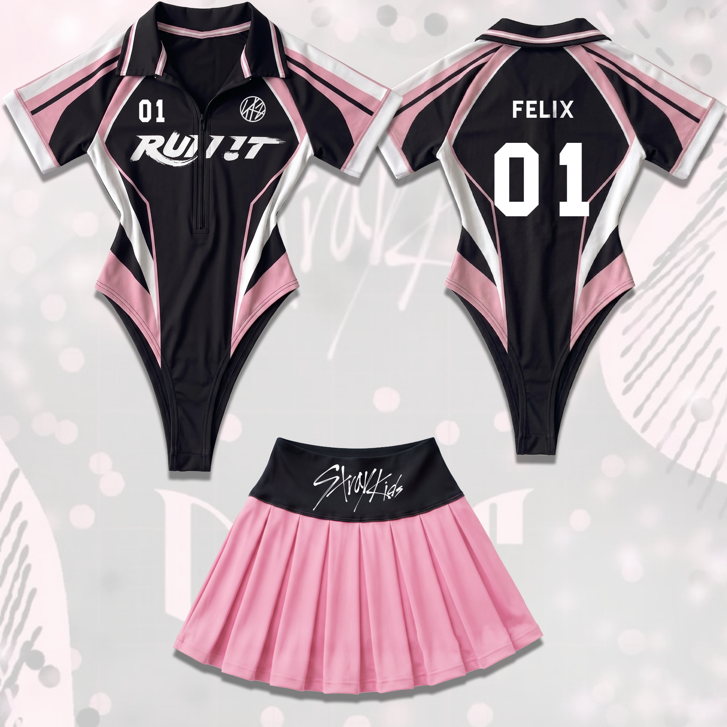 Do It To Run It Stray Kids World Tour Full Jersey Bodysuit Set Limited Edition