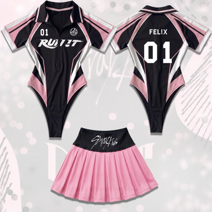 Do It To Run It Stray Kids World Tour Full Jersey Bodysuit Set Limited Edition