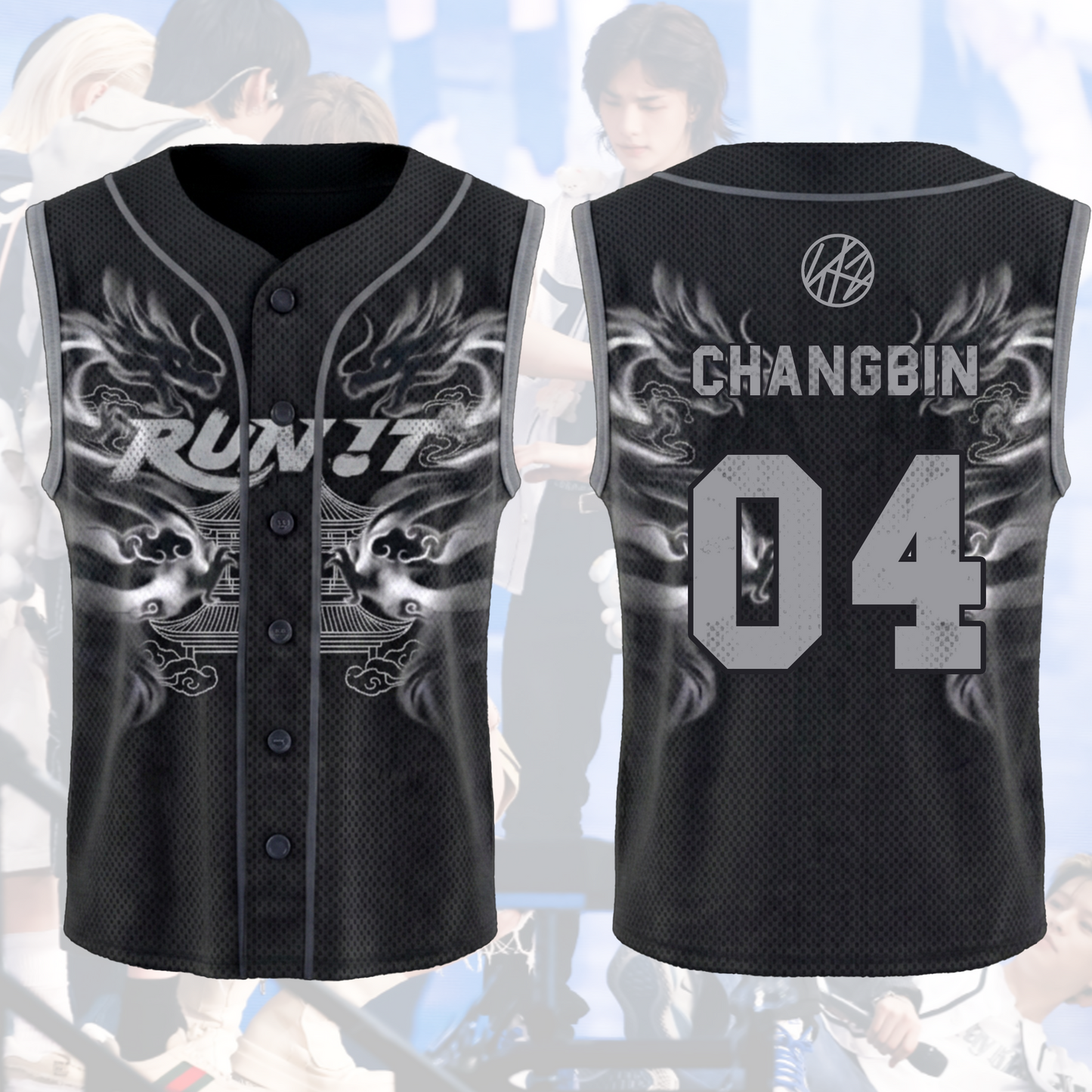 Streetwear Stray Kids Run It World Tour Mystic Smoke Sleeveless Mesh Baseball Jersey Gift For Fans