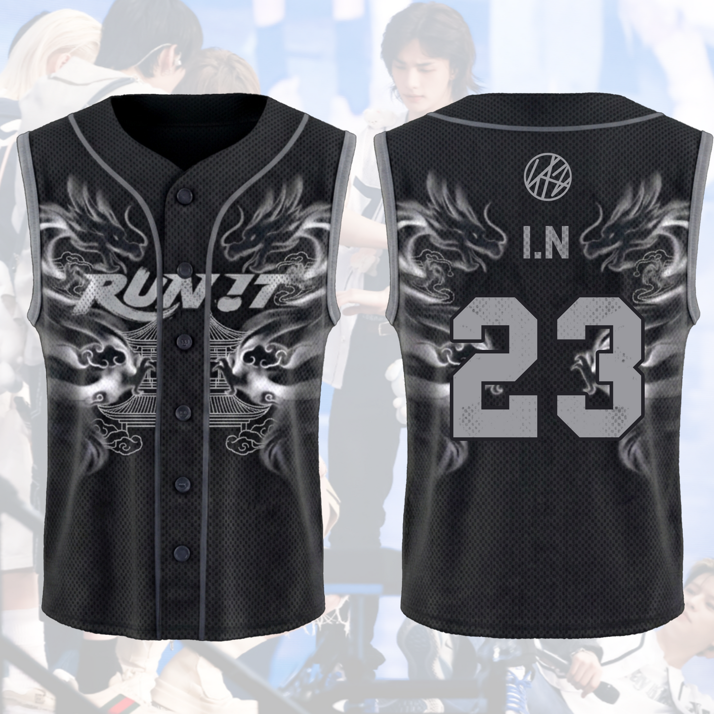Streetwear Stray Kids Run It World Tour Mystic Smoke Sleeveless Mesh Baseball Jersey Gift For Fans