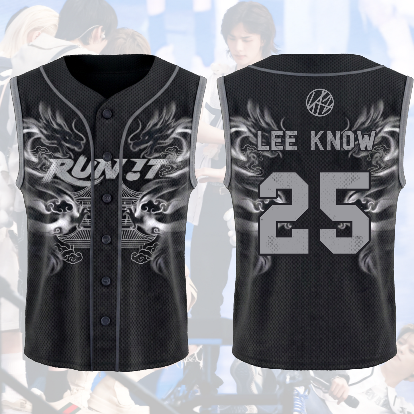 Streetwear Stray Kids Run It World Tour Mystic Smoke Sleeveless Mesh Baseball Jersey Gift For Fans