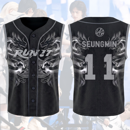 Streetwear Stray Kids Run It World Tour Mystic Smoke Sleeveless Mesh Baseball Jersey Gift For Fans