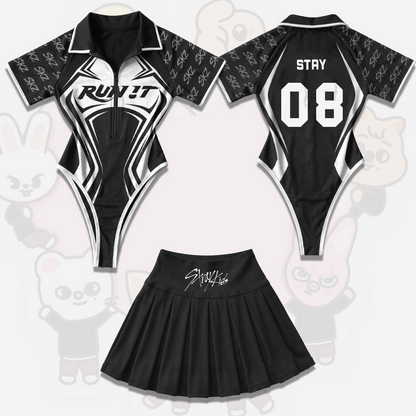 Athletic Stray Kids Run It World Tour Full Jersey Bodysuit Set Gift For Stays