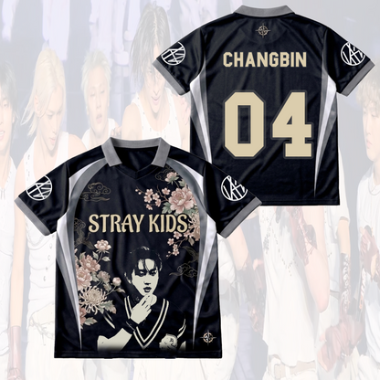 Traditional Floral Stray Kids Run It World Tour Winged Neck Baseball Shirt Fan Merch