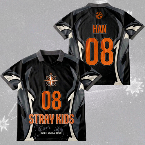 Stray Kids Run It World Tour Orange Season Winged Neck Baseball Shirt Gift For Stay