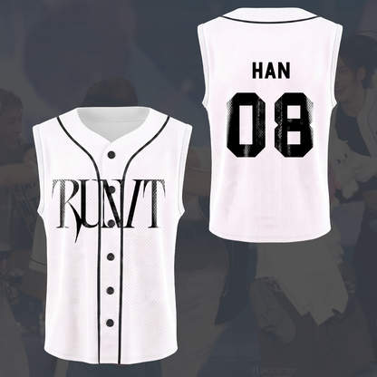 Stray Kids Run It World Tour Sleeveless Mesh Baseball Jersey Gift For Fans