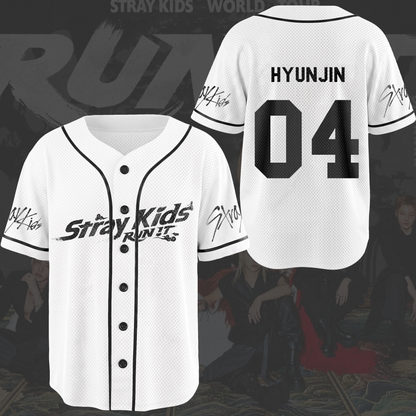Momentum Stray Kids World Tour Run It White Mesh Baseball Jersey Stay Edition