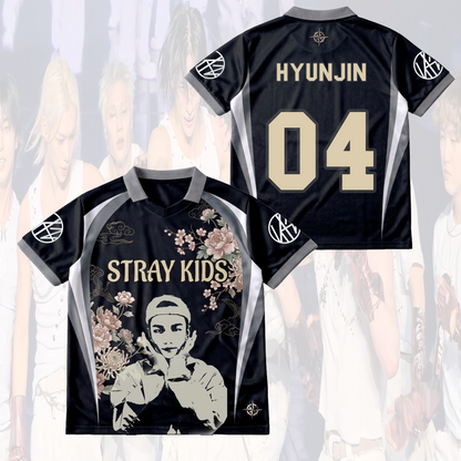 Traditional Floral Stray Kids Run It World Tour Winged Neck Baseball Shirt Fan Merch