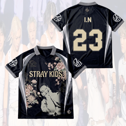 Traditional Floral Stray Kids Run It World Tour Winged Neck Baseball Shirt Fan Merch