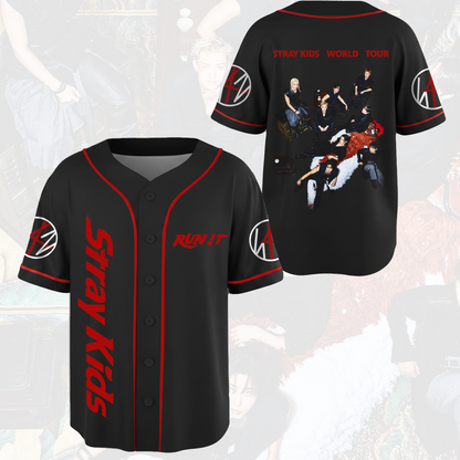 Dynamic Stray kids Run It World Tour Baseball Jersey Gift For Stay