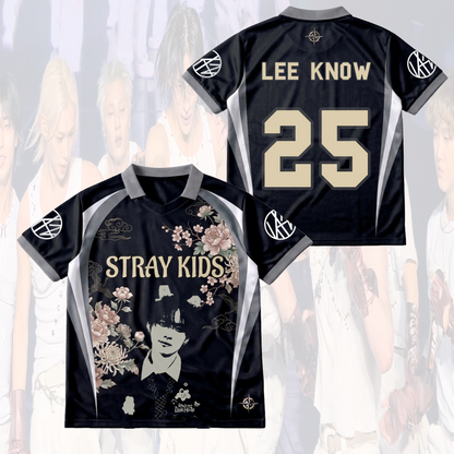 Traditional Floral Stray Kids Run It World Tour Winged Neck Baseball Shirt Fan Merch