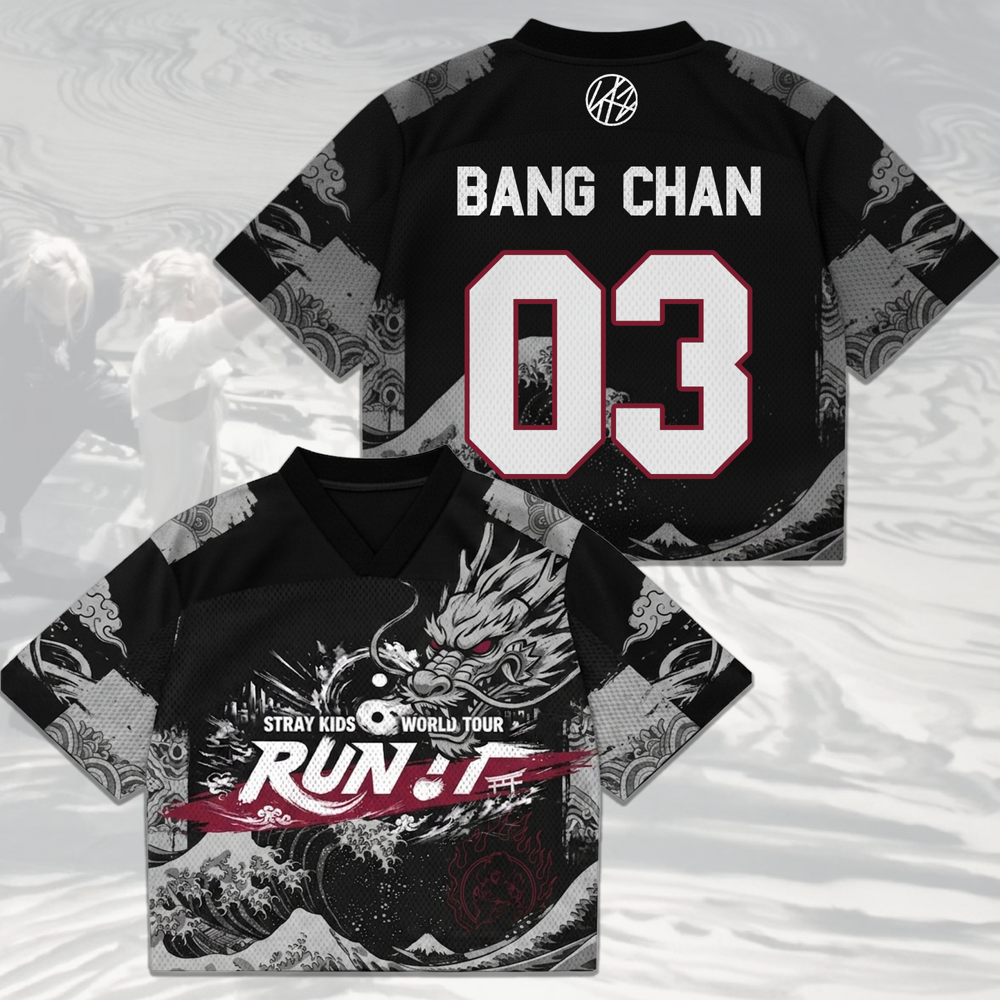 Streetwear Stray Kids World Tour Run It Mixed Mesh Jersey Gifts For Stay