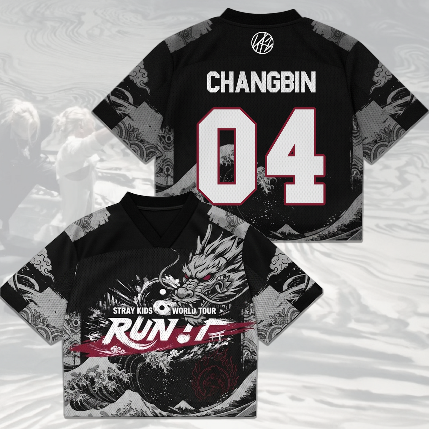 Streetwear Stray Kids World Tour Run It Mixed Mesh Jersey Gifts For Stay