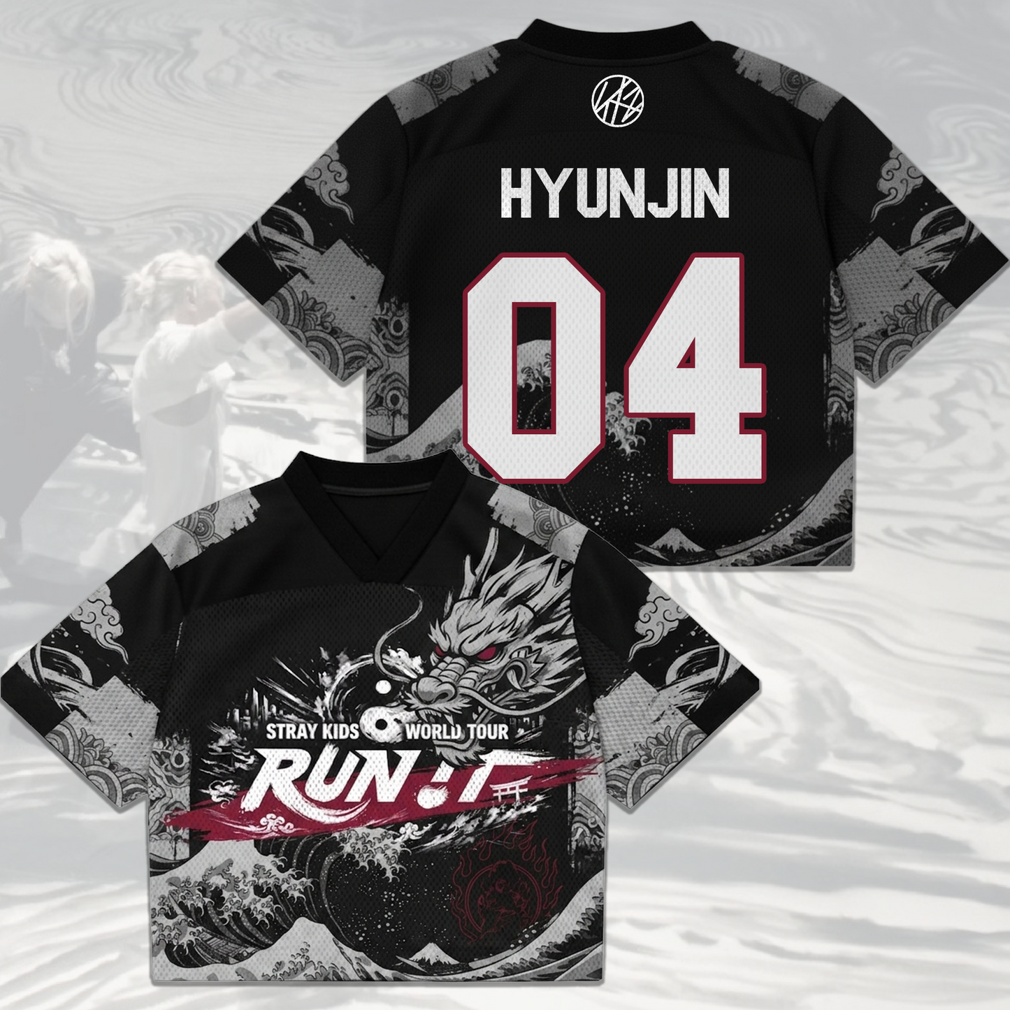 Streetwear Stray Kids World Tour Run It Mixed Mesh Jersey Gifts For Stay